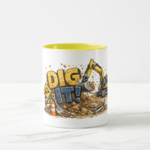 Graaf het! Graafmachine constructie mok met humor