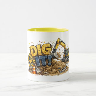 Graaf het! Graafmachine constructie mok met humor