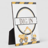 Graaf In Bouw Verjaardagsfeestje Tafelblad Teken Fotoplaat (Zijkant)