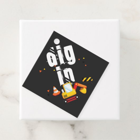 Graaf in constructie verjaardag bedankjes labels (In situ)