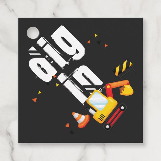 Graaf in constructie verjaardag bedankjes labels (Voorkant)