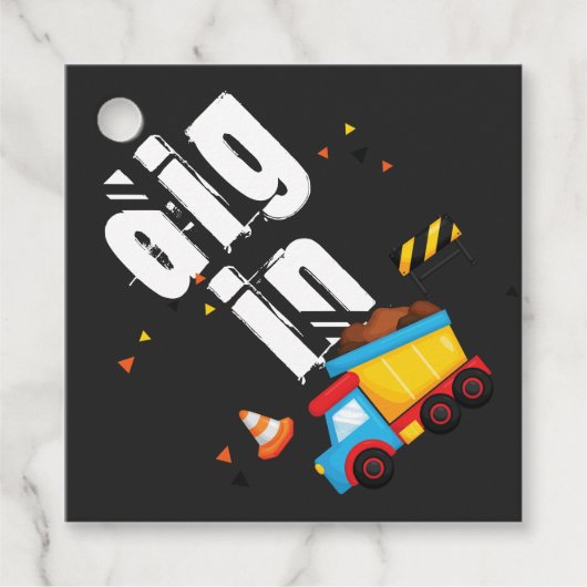 Graaf in constructie verjaardag bedankjes labels (Voorkant)