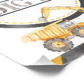 Graaf in de bouw vrachtwagen tafelblad partij teke foto afdruk (Hoek)