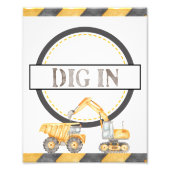 Graaf in de bouw vrachtwagen tafelblad partij teke foto afdruk (Voorkant)