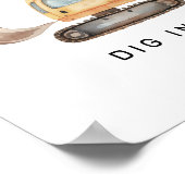 Graaf in Minimale Bouw Vrachtwagen Verjaardagsbord Poster (Hoek)