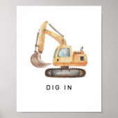 Graaf in Minimale Bouw Vrachtwagen Verjaardagsbord Poster (Voorkant)