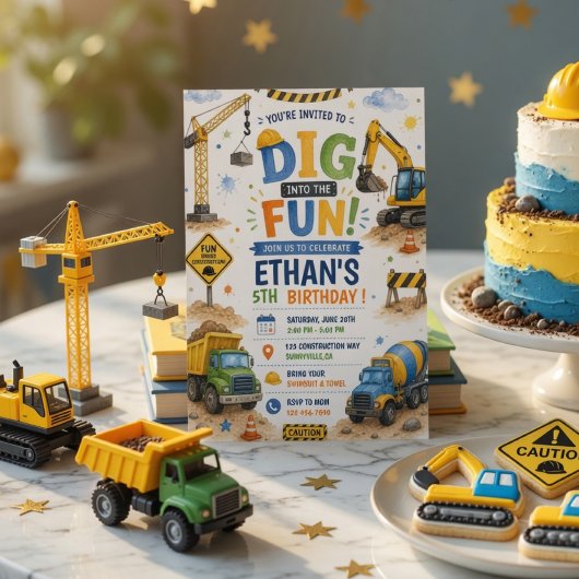 Graaf je in de lol Constructie Verjaardag Kaart