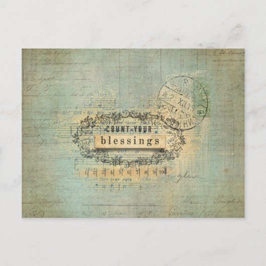 Graaf je zegelende Collage Wordart Briefkaart (Voorkant)