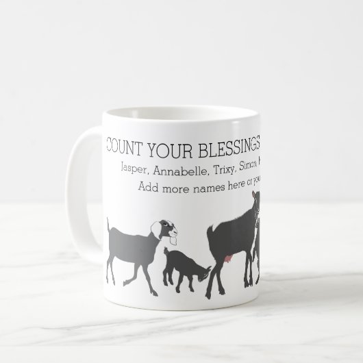 Graaf je zegeningen voor GOAT LOVERS Koffiemok (Voorkant links)