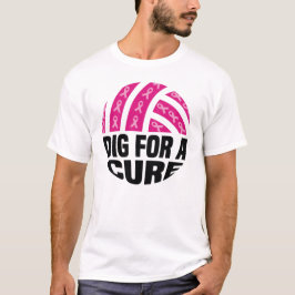 Graaf naar een remedie Volleybal Oktober Borstkank T-shirt