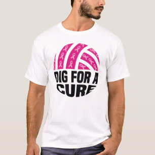 Graaf naar een remedie Volleybal Oktober Borstkank T-shirt