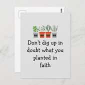 Graaf niet in twijfel wat je in geloof hebt geplan briefkaart (Voorkant / Achterkant)