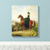Graaf op Horseback (Elegant Brown Horse) Canvas Afdruk (Insitu (Houten vloer))