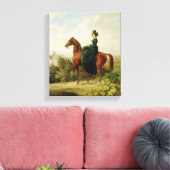 Graaf op Horseback (Elegant Brown Horse) Canvas Afdruk (Insitu (Woonkamer))