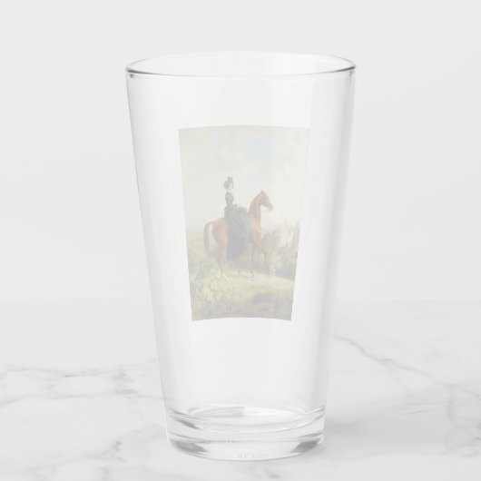 Graaf op Horseback (Elegant Brown Horse) Glas (Achterkant)