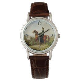 Graaf op Horseback (Elegant Brown Horse) Horloge