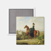 Graaf op Horseback (Elegant Brown Horse) Magneet (Voorkant / Achterkant)