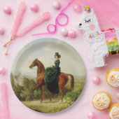 Graaf op Horseback (Elegant Brown Horse) Papieren Bordje (Feest)