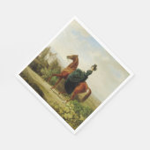 Graaf op Horseback (Elegant Brown Horse) Servet (Hoek)