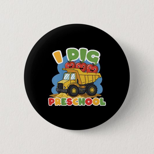 Graaf Preschool Eerste Dag Terug Naar School Stude Ronde Button 5,7 Cm (Voorkant)