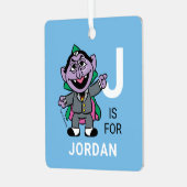 Graaf Telgraaf | Gepersonaliseerde naam met foto Metalen Ornament (Voorkant links)