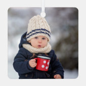 Graaf Telgraaf | Gepersonaliseerde naam met foto Metalen Ornament (Achterkant)