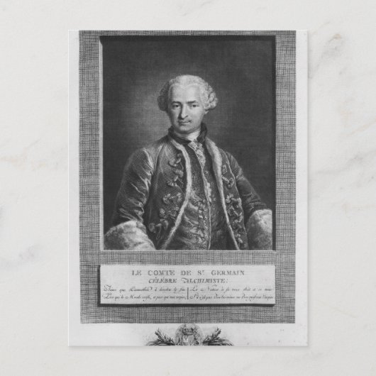 Graaf van St. Germain, beroemd alchemist, 1783 Briefkaart (Voorkant)