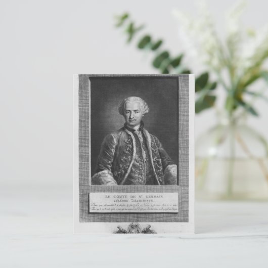 Graaf van St. Germain, beroemd alchemist, 1783 Briefkaart (Staand voorkant)
