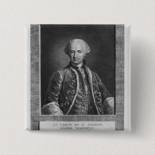 Graaf van St. Germain, beroemd alchemist, 1783 Vierkante Button 5,1 Cm