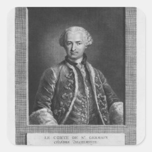 Graaf van St. Germain, beroemd alchemist, 1783 Vierkante Sticker