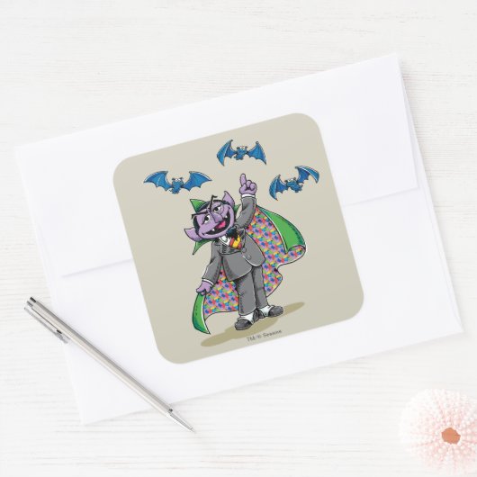  graaf von Count Vierkante Sticker (Envelop)