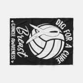 Graaf voor Cure Ribbon Volleybal Borstkanker Aware Fleece Deken (Voorkant (Horizontaal))