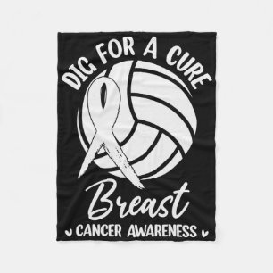 Graaf voor Cure Ribbon Volleybal Borstkanker Aware Fleece Deken