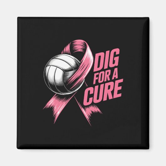 Graaf voor Cure Ribbon Volleybal Borstkanker Aware Magneet (Voorkant)