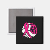 Graaf voor Cure Ribbon Volleybal Borstkanker Aware Magneet (Voorkant / Achterkant)