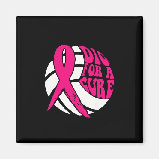 Graaf voor Cure Ribbon Volleybal Borstkanker Aware Magneet (Voorkant)