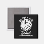 Graaf voor Cure Ribbon Volleybal Borstkanker Aware Magneet (Voorkant / Achterkant)