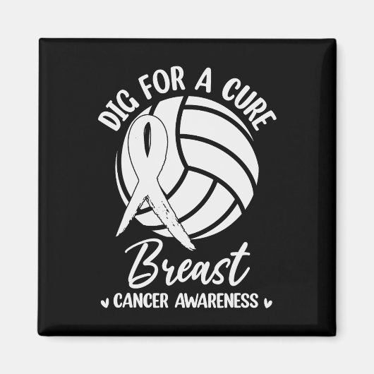 Graaf voor Cure Ribbon Volleybal Borstkanker Aware Magneet (Voorkant)