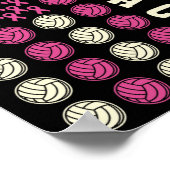 Graaf voor Cure Ribbon Volleybal Roze Borstkanker Poster (Hoek)