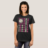 Graaf voor Cure Ribbon Volleybal Roze Borstkanker T-shirt (Voorkant volledig)