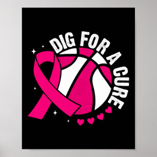 Graaf Voor Een Genezing Sketll Roze Borstkanker Be Poster