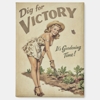 Graaf voor Overwinning Vintage Tuinieren Pin-up Magneet