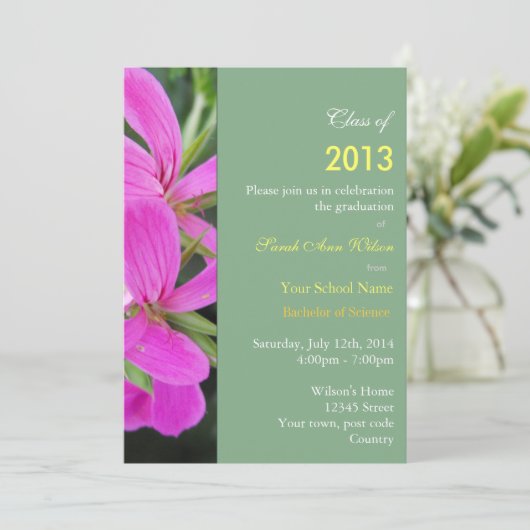 Graaffeest voor zomerroze tuinbloemen kaart (Staand voorkant)