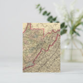 Graafkaart West Virginia Briefkaart (Staand voorkant)