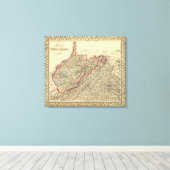Graafkaart West Virginia Canvas Afdruk (Insitu (Houten vloer))