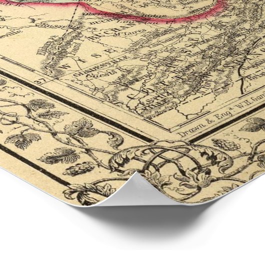 Graafkaart West Virginia Poster (Hoek)