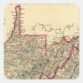 Graafkaart West Virginia Vierkante Sticker (Voorkant)
