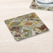 Graafkaartenpatroonfortuin Kartonnen Onderzetters (Schuin)