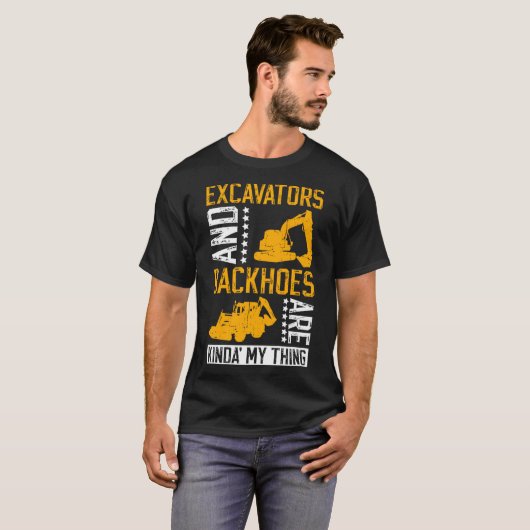 Graafmachine bestuurder en graafmachine graafmachi t-shirt (Voorkant volledig)