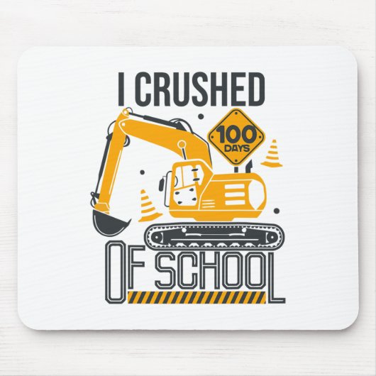 Graafmachine bouw 100ste dag van school jongen muismat (Voorkant)